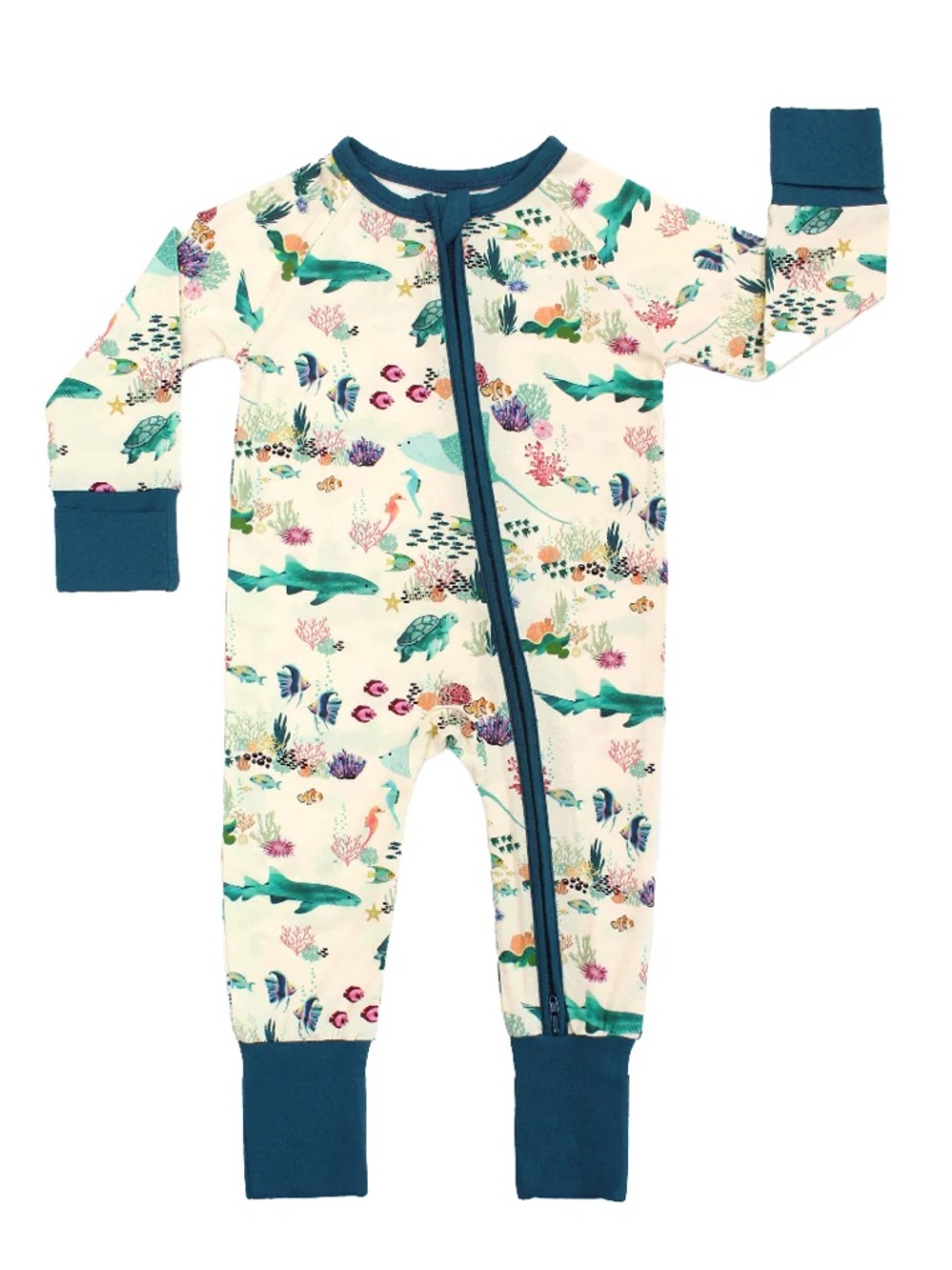 Emerson and Friends Bamboo Sea Creature Reef Print Zip Front Sleeper 0-3 Months